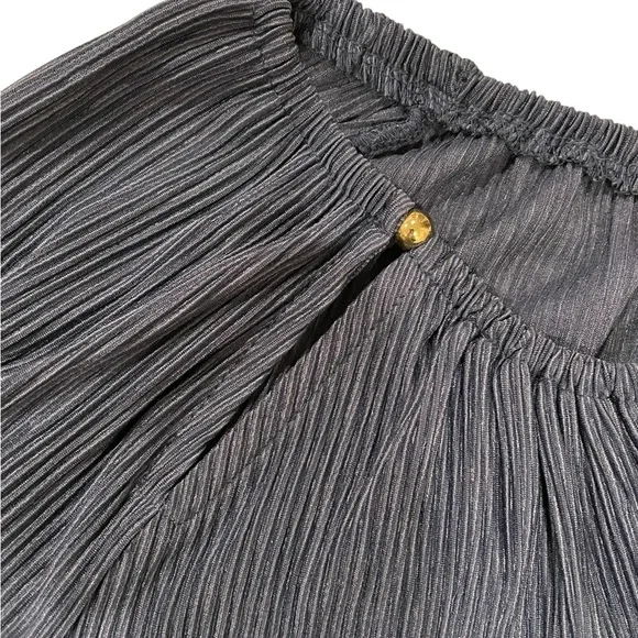 Michael Kors Womens Blue Keyhole Peasant Top L - Picture 3 of 6